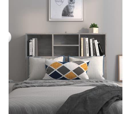 vidaXL S&auml;nggavel med f&ouml;rvaring gr&aring; sonoma 100x19x103,5 cm