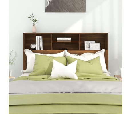 vidaXL Headboard Cabinet Brown Oak 140x19x103.5 cm