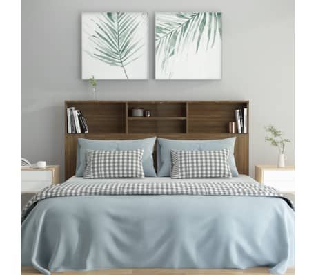 vidaXL Headboard Cabinet Brown Oak 160x19x103.5 cm