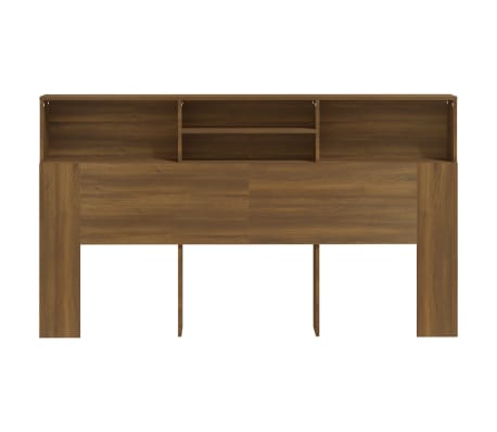 vidaXL S&auml;nggavel med f&ouml;rvaring brun ek 180x19x103,5 cm