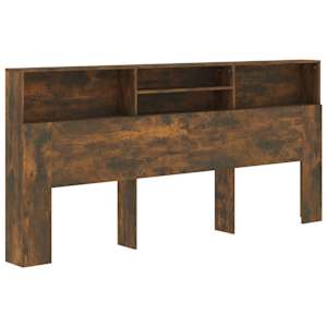 Čelo postele s úložným prostorem kouřový dub 200x19x103,5 cm - obrázek 2