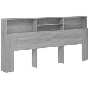 vidaXL voodipeatsi kapp, hall Sonoma tamm, 220x19x101,5 cm
