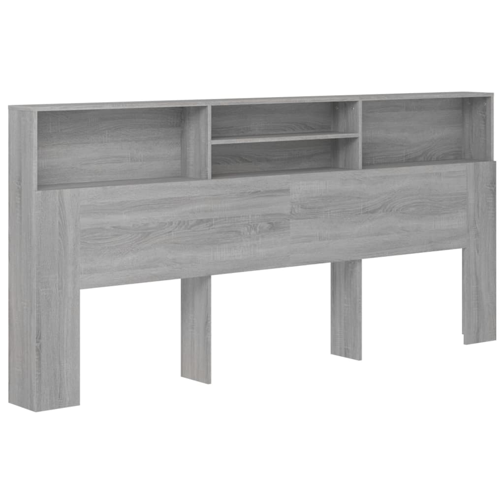 vidaXL Čelo postele s úložným prostorem šedá sonoma 200 x 19 x 103,5cm