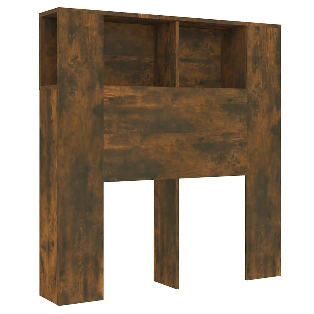 vidaXL Čelo postele s úložným prostorem kouřový dub 100x18,5x104,5 cm