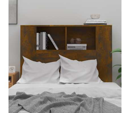 vidaXL Čelo postele s &uacute;ložn&yacute;m prostorem kouřov&yacute; dub 100x18,5x102,5 cm