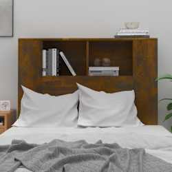 vidaXL Headboard Cabinet Smoked Oak 100x18.5x102.5 cm