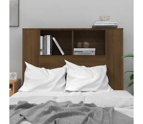 vidaXL Kopfteil mit Ablagen Braun Eichen-Optik 100x18,5x102,5 cm