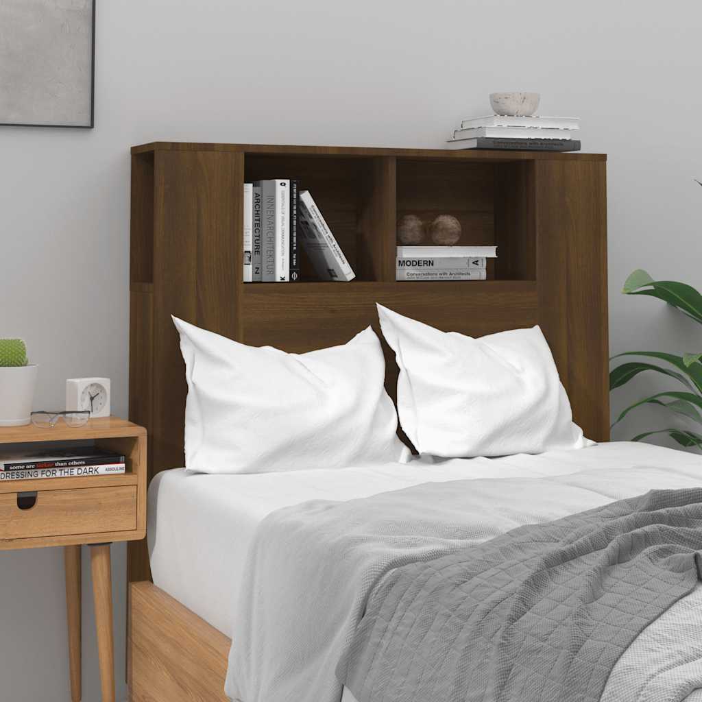 vidaXL Kopfteil mit Ablagen Braun Eichen-Optik 100x18,5x104,5 cm