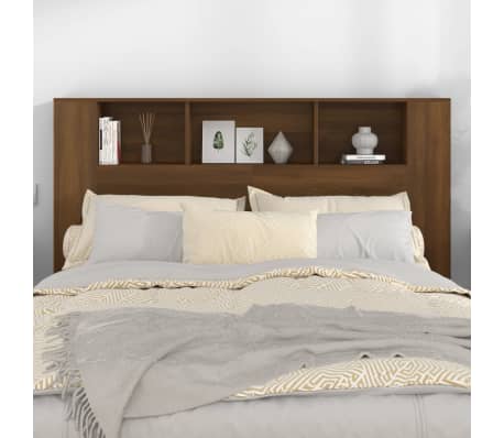 vidaXL S&auml;ngynp&auml;&auml;ty s&auml;ilytystilalla ruskea tammi 160x18,5x104,5 cm