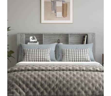 vidaXL Sengegavlskap grå sonoma 180x18,5x104,5 cm