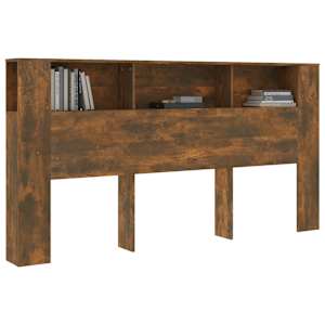 Čelo postele s úložným prostorem kouřový dub 200x18,5x104,5 cm - obrázek 6