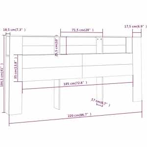 Čelo postele s úložným prostorem šedé sonoma 220x18,5x104,5 cm - obrázek 6