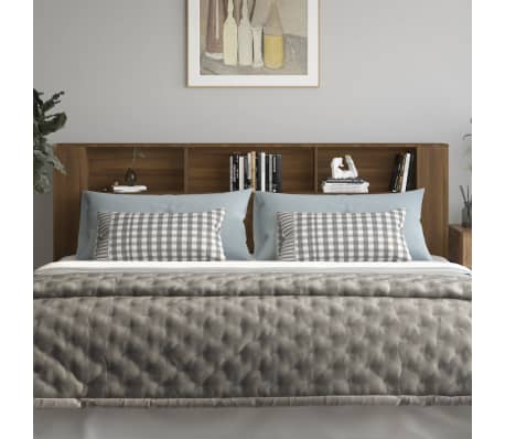 vidaXL Headboard Cabinet Brown Oak 220x18.5x104.5 cm