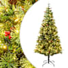 vidaXL valgustatud j&otilde;ulukuusk m&auml;nnik&auml;bidega, roheline, 120 cm, PVC&PE