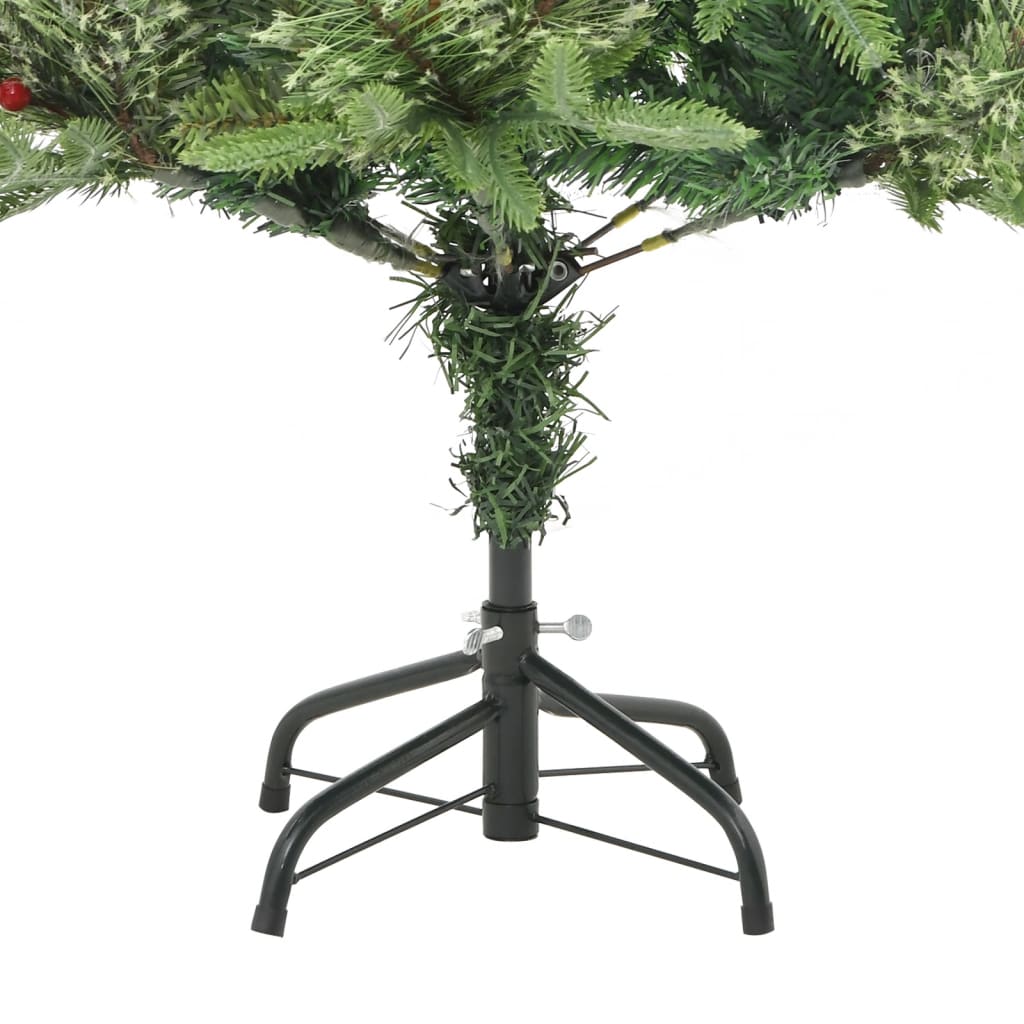 Weihnachtsbaum mit LEDs & Kiefernzapfen Grün 120 cm PVC & PE | Stepinfit