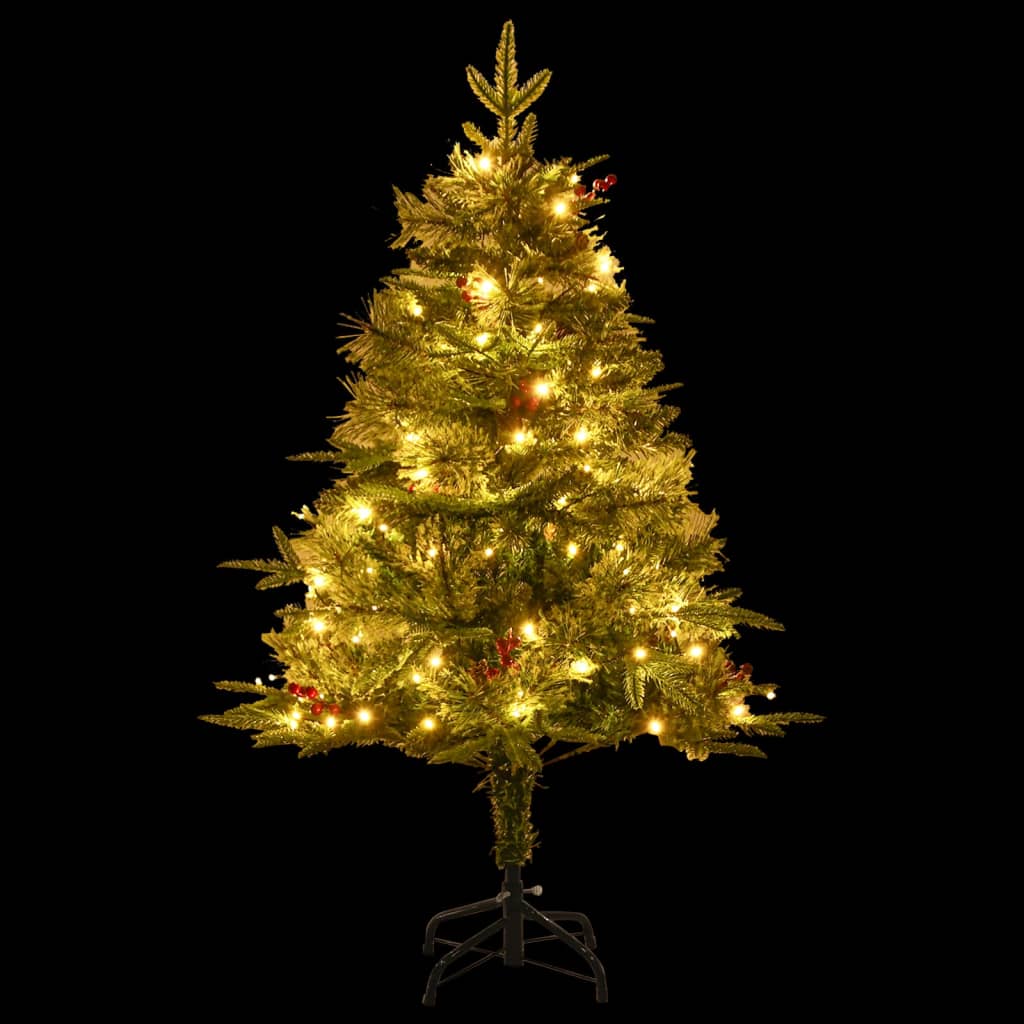 Weihnachtsbaum mit LEDs & Kiefernzapfen Grün 150 cm PVC & PE | Stepinfit