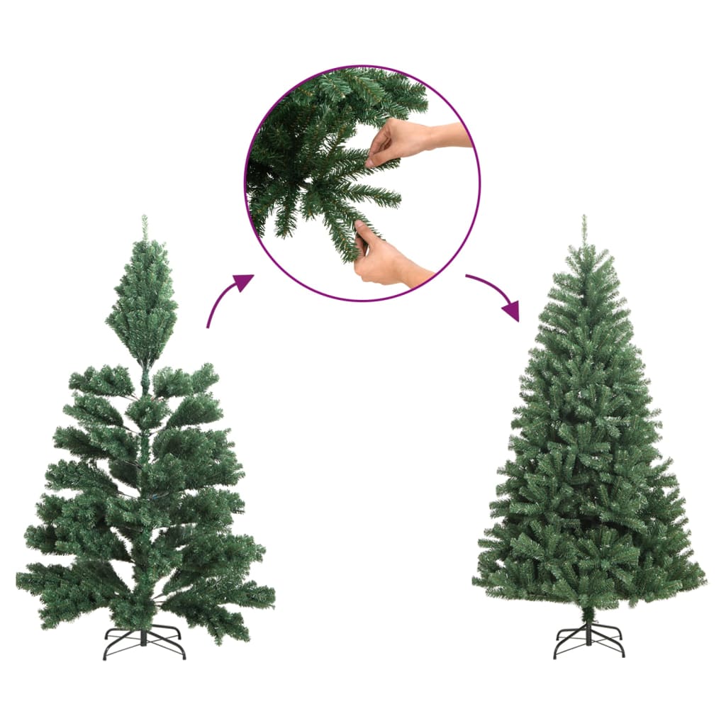 Weihnachtsbaum mit LEDs & Zapfen Beschneit 150 cm PVC & PE | Stepinfit