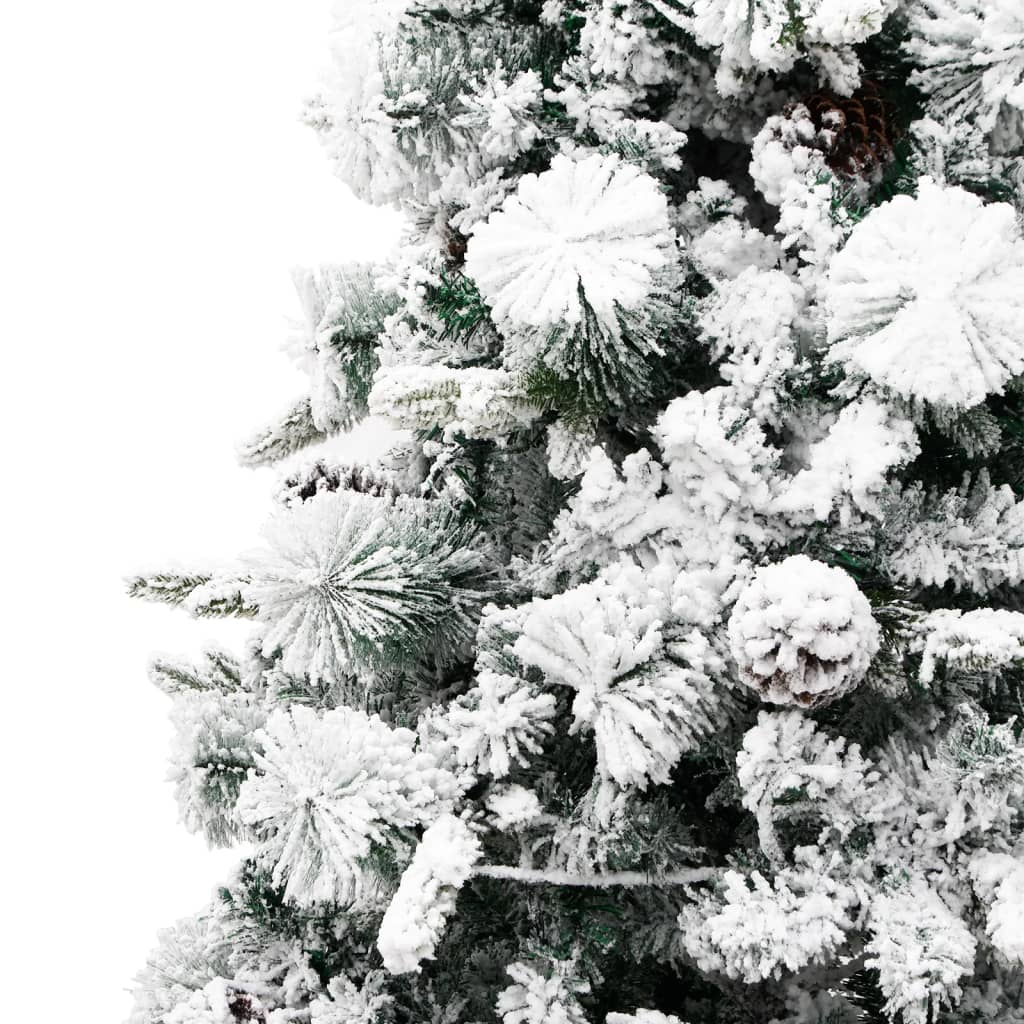 Weihnachtsbaum mit LEDs & Zapfen Beschneit 195 cm PVC & PE | Stepinfit.de