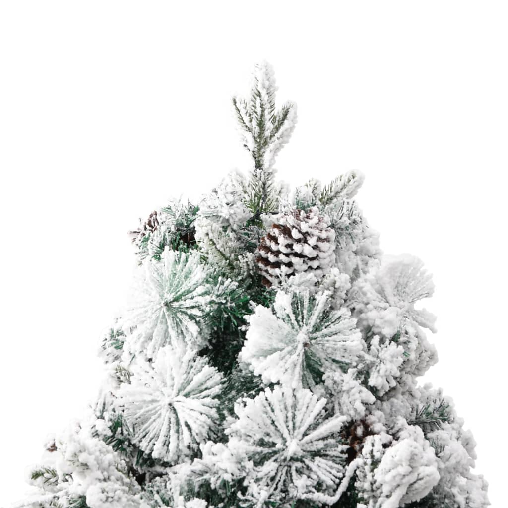 Weihnachtsbaum mit LEDs & Zapfen Beschneit 225 cm PVC & PE | Stepinfit.de
