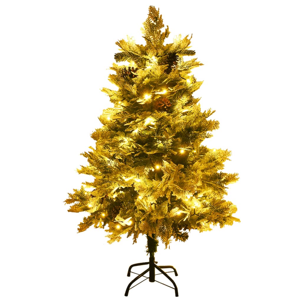 Weihnachtsbaum mit LEDs & Kiefernzapfen Grün 120 cm PVC & PE | Stepinfit.de