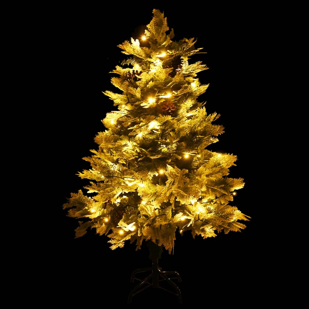 Weihnachtsbaum mit LEDs & Kiefernzapfen Grün 150 cm PVC & PE | Stepinfit.de