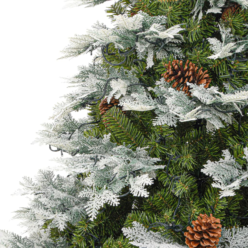 Weihnachtsbaum mit LEDs & Kiefernzapfen Grün 195 cm PVC & PE | Stepinfit