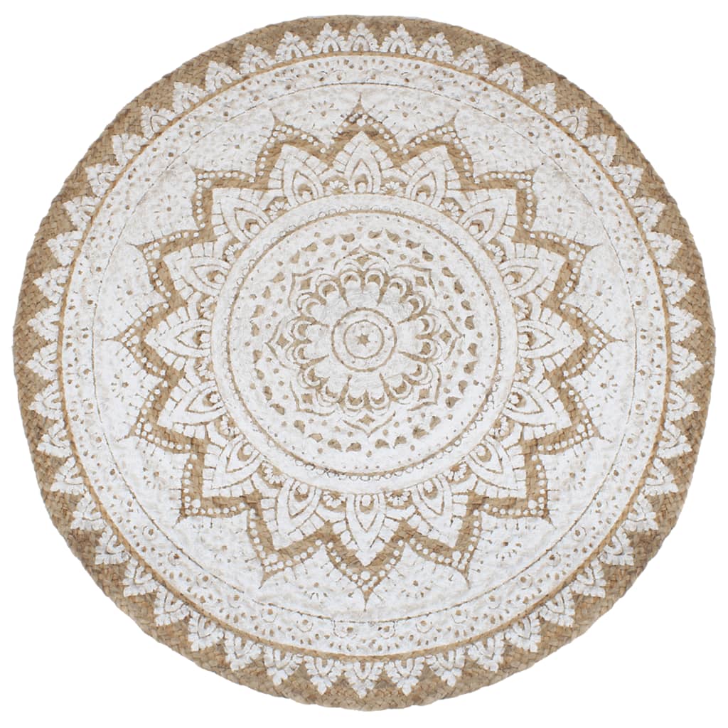 Photos - Area Rug VidaXL  Braided Jute Printed 210 cm Round 