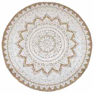 Preproga iz pletene jute potiskana 210 cm okrogla