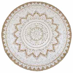 Preproga iz pletene jute potiskana 240 cm okrogla