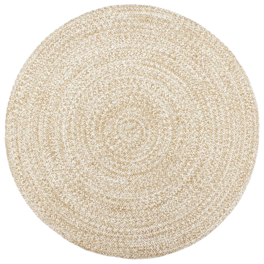 vidaXL Tapis fait à la main Jute Blanc et marron 210 cm