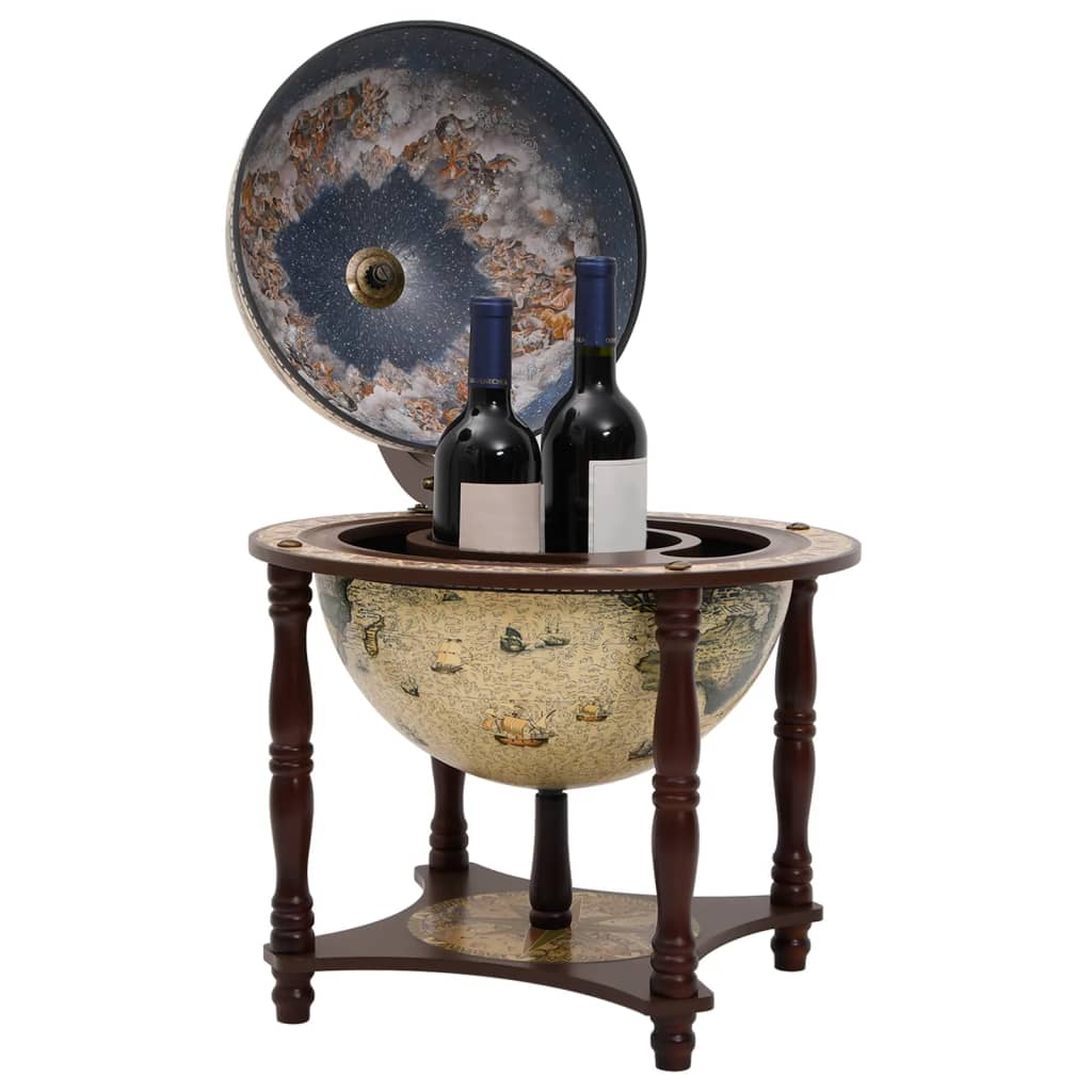 vidaXL Support à vin bar forme globe Marron Bois d'eucalyptus massif