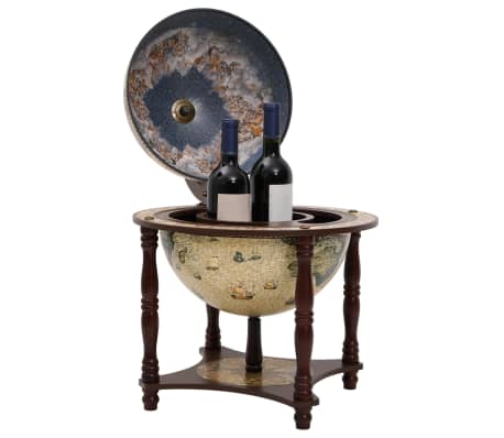 vidaXL Support à vin bar forme globe Marron Bois d'eucalyptus massif