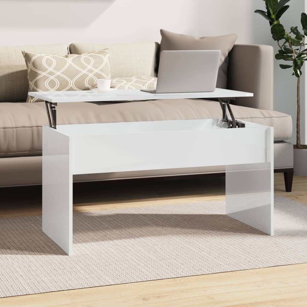 vidaXL Couchtisch Hochglanz-Weiß 102x50,5x52,5 cm Holzwerkstoff