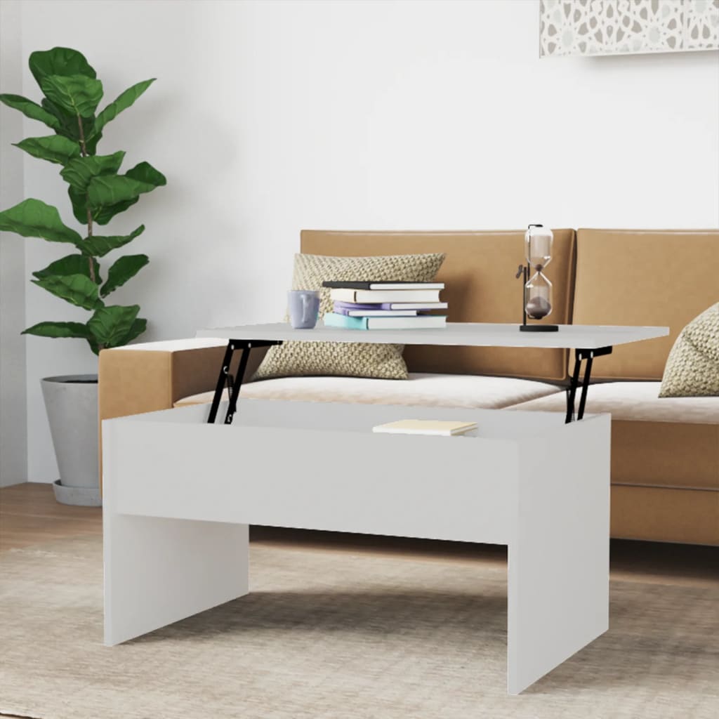 kafijas galdiņš, balts, 80x50,5x41,5 cm, inženierijas koks | Stepinfit.lv
