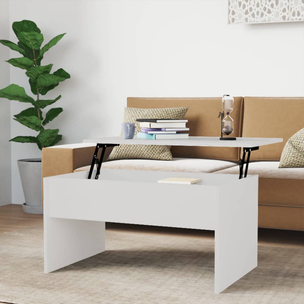 vidaXL sofabord 80x50,5x41,5 cm konstrueret træ hvid højglans