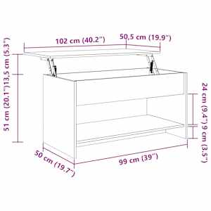 Konferenční stolek dub sonoma 102x50x52,5 cm kompozitní dřevo - obrázek 9