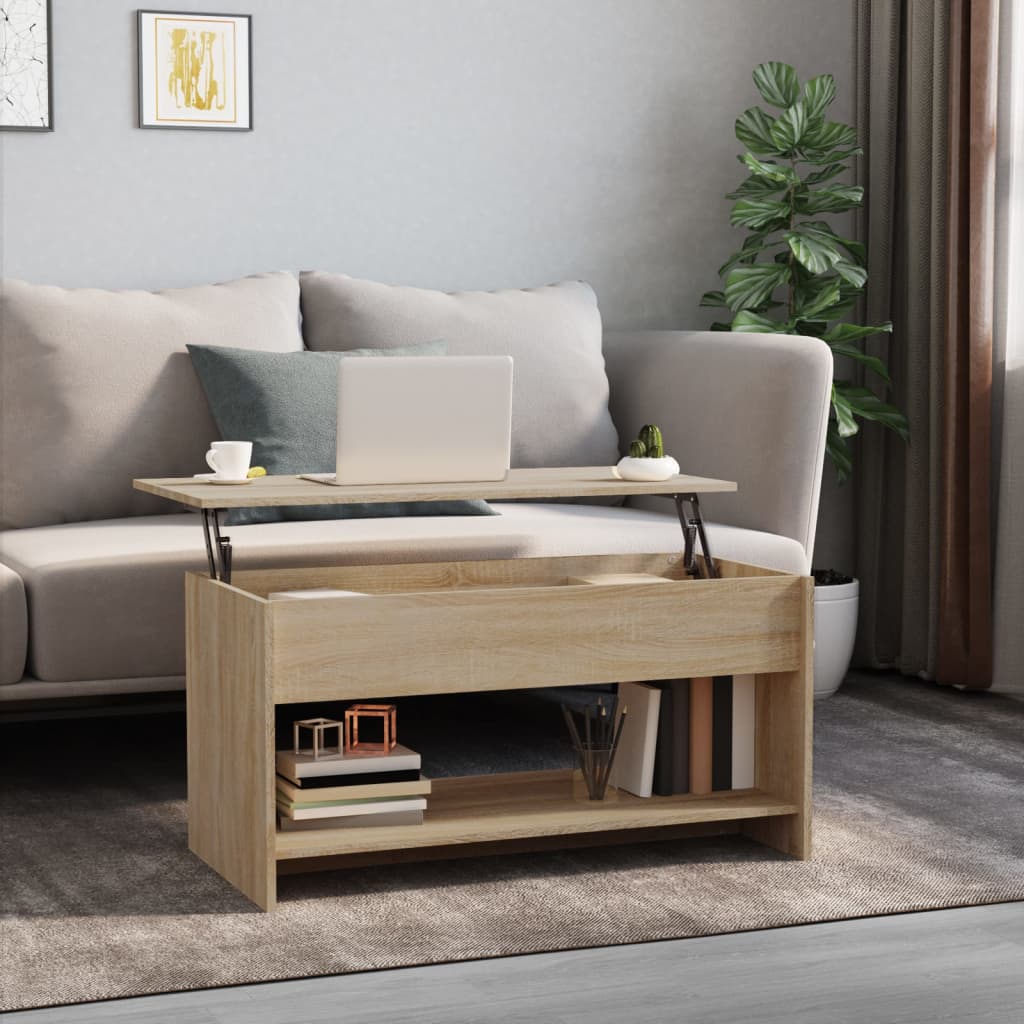 809650 vidaXL Coffee Table Sonoma Oak 102x50x52,5 cm Engineered Wood