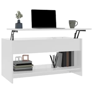 Konferenční stolek lesklý bílý 102x50x52,5 cm kompozitní dřevo - obrázek 4