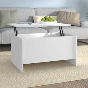 Klubska mizica bela 80x55,5x41,5 cm konstruiran les