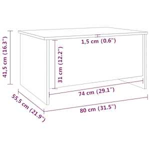 Konferenční stolek černý 80 x 55,5 x 41,5 cm kompozitní dřevo - obrázek 8