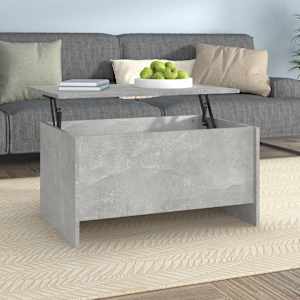 Klubska mizica betonsko siva 80x55,5x41,5 cm konstruiran les
