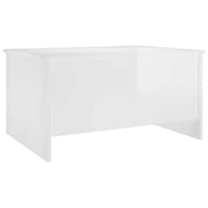 Konferenční stolek lesklý bílý 80x55,5x41,5 cm kompozitní dřevo - obrázek 3