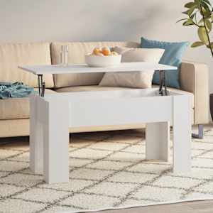 Klubska mizica bela 101x49x52 cm konstruiran les