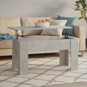 Klubska mizica betonsko siva 101x49x52 cm inženirski les