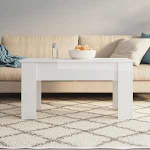 Konferenční stolek lesklý bílý 101x49x52 cm kompozitní dřevo - obrázek 3