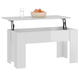 Konferenční stolek lesklý bílý 101x49x52 cm kompozitní dřevo - obrázek 4