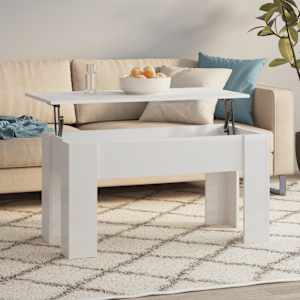 Konferenční stolek lesklý bílý 101x49x52 cm kompozitní dřevo - obrázek 1