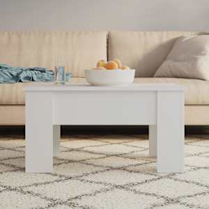 Klubska mizica bela 79x49x41 cm konstruiran les