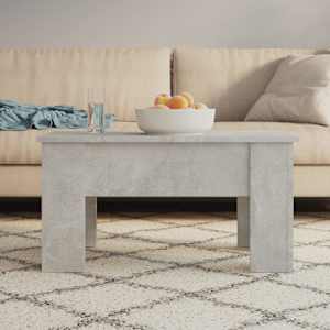 Klubska mizica betonsko siva 79x49x41 cm inženirski les