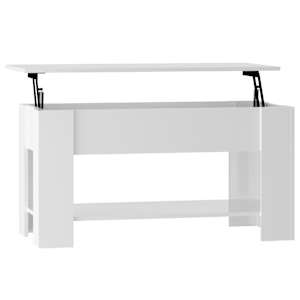 Konferenční stolek lesklý bílý 101x49x52 cm kompozitní dřevo - obrázek 2